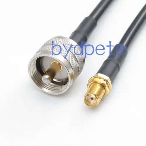 VAMIUR RG58 UHF PL259 Spina Maschio A N Spina Maschio Connettore Ad Angolo Retto RF Ponticello Coassiale Cavo A Treccia Terminali 6 Pollici ~ 50 M (Size : 35M - Foto 2