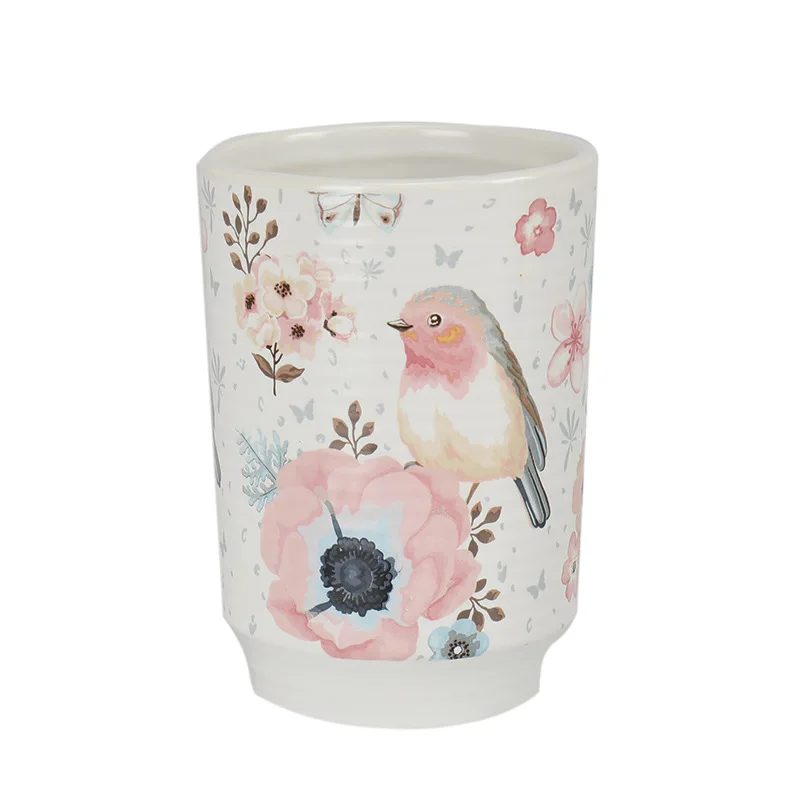 Керамические принадлежности для ванной комнаты Набор для ванной(4 шт.) кружка чашка, цветок с птицей