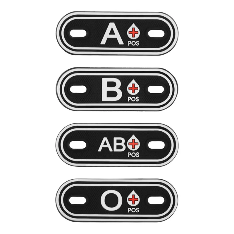 Командные спортивные сувениры 3D ПВХ A+ B+ AB+ O+ положительный тип крови группа патчи тег тактический военный Резиновый значок тег для сумки обувь