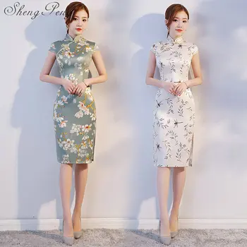 

Qipao Dresses 2018 Spring New Daily Maidens Improved Fashion Short Dress Chinese Collar Cheongsam Vestido Oriental CC504