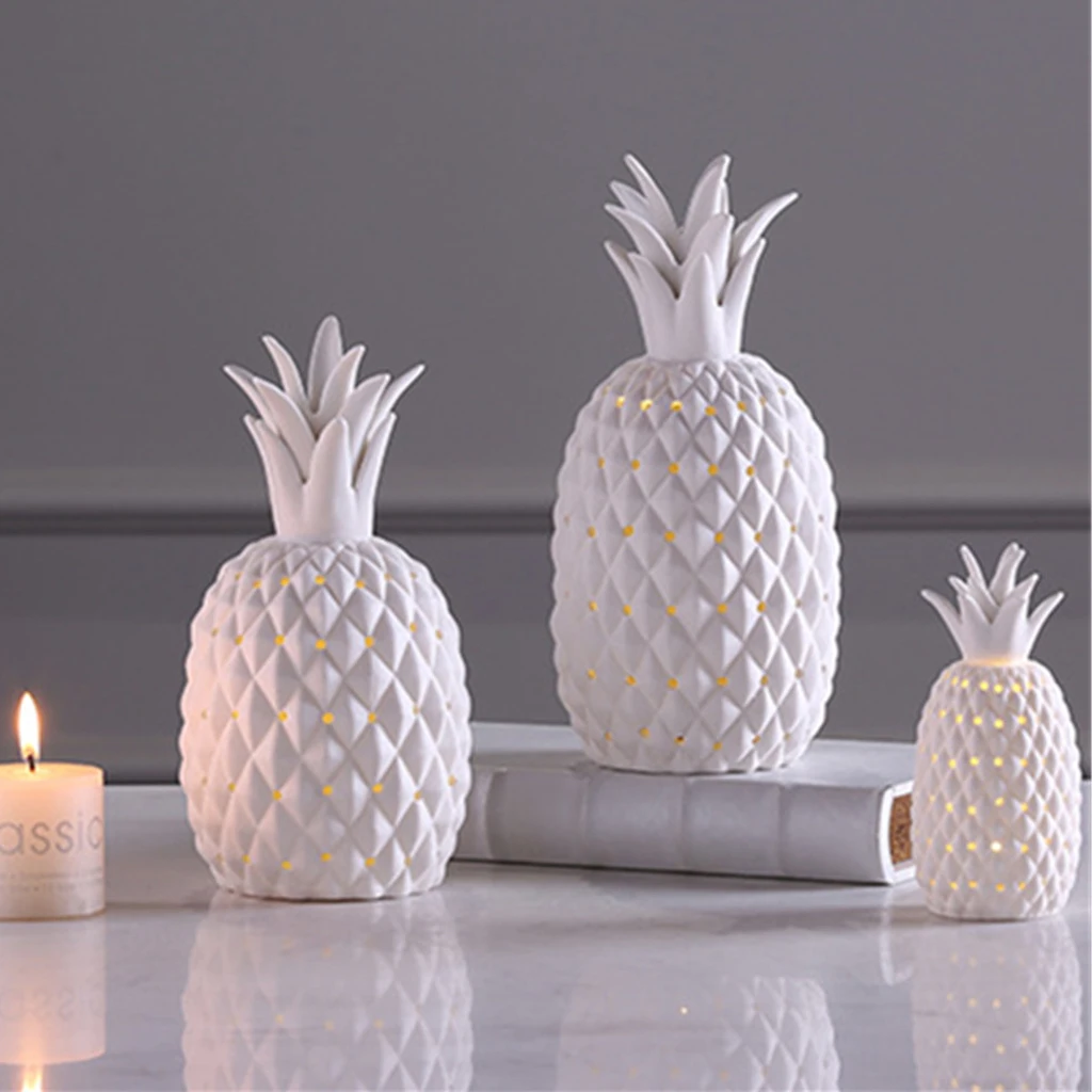 

Decorative Ceramic Pineapple LED Light Craft Desk Ornament Home Decor