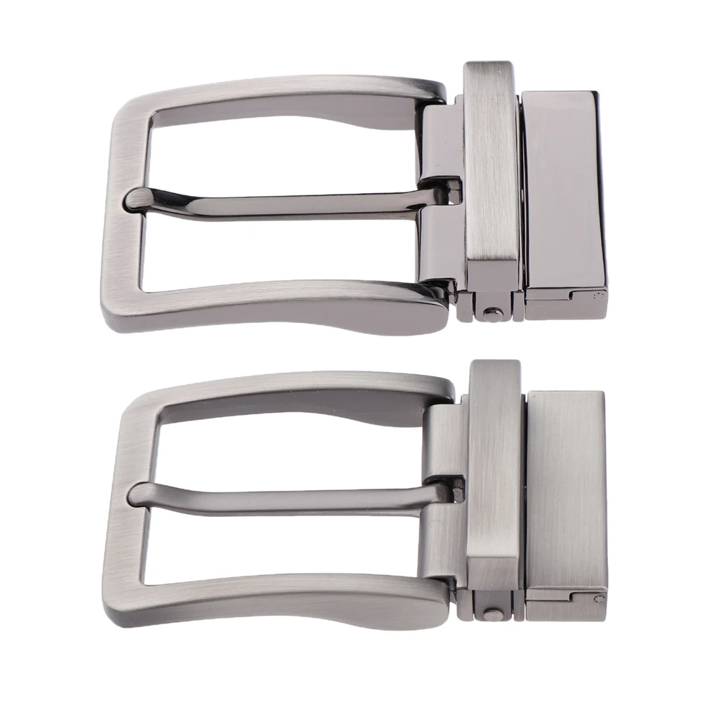 2Pcs Alloy Reversible Belt Buckle Single Prong Rectangular Pin Belt Buckle