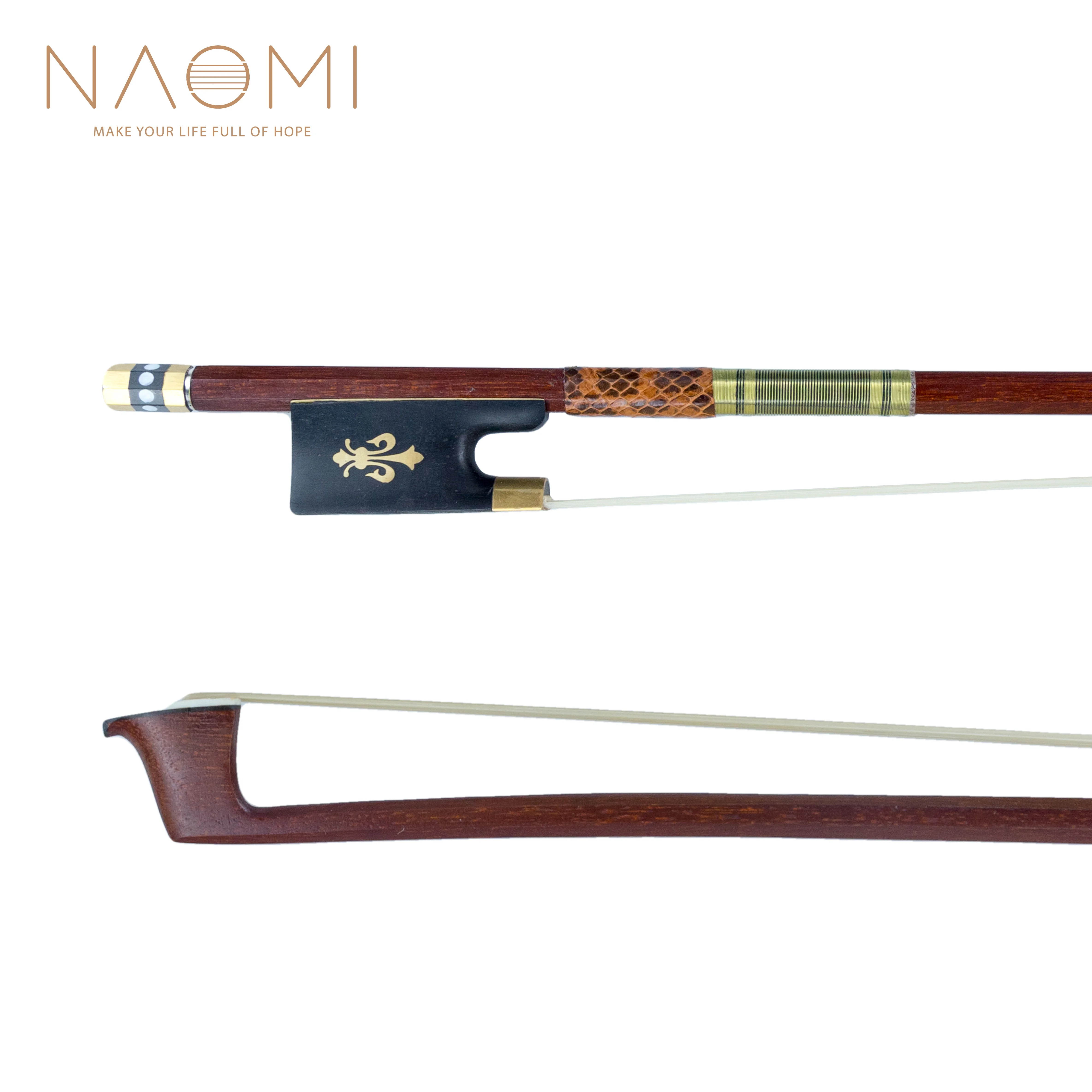 

NAOMI 4/4 Top Level Pernambuco Violin Bow Perfect Balance Real Mongolia Horse Hair Violin Parts Accessories