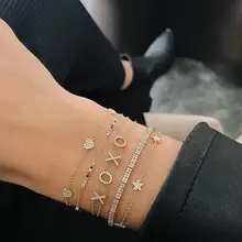 Изящные крошечные модные ювелирные изделия 925 пробы серебряный браслет красочные CZ Радуга круг Мини Маленькие браслеты для девушек и женщин