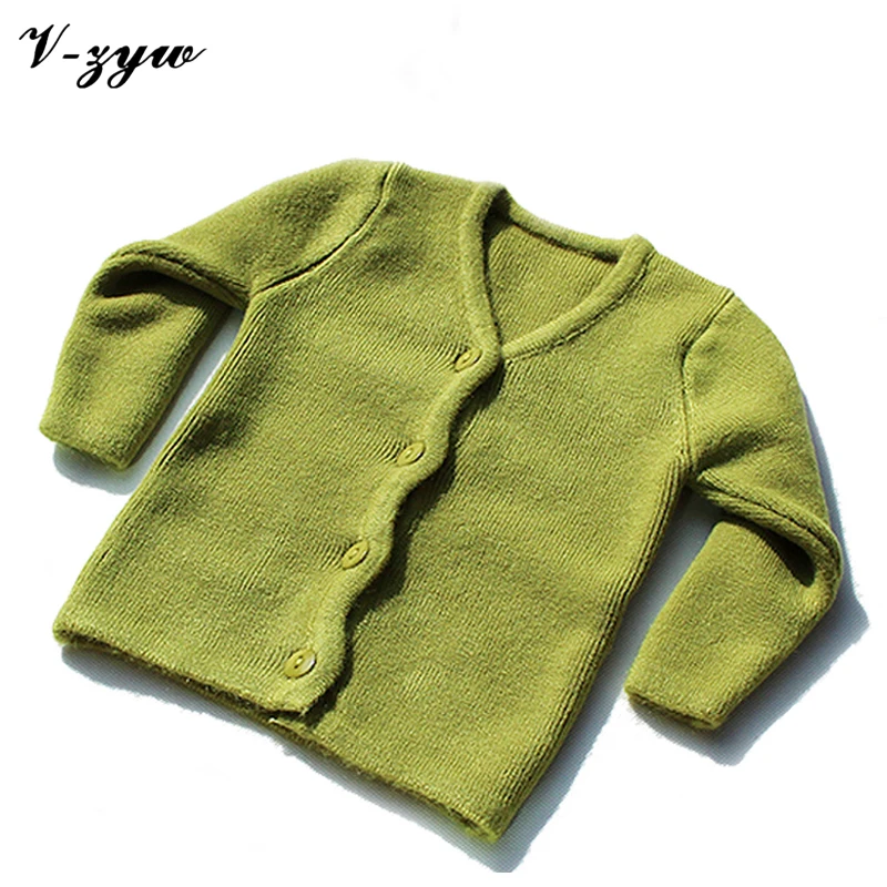 Autumn and Winter Warm Thick Cardigan Newborn Baby Sweater Wool Knitted Baby Clothing Fashion Coat Solid Open Stitch For Kids