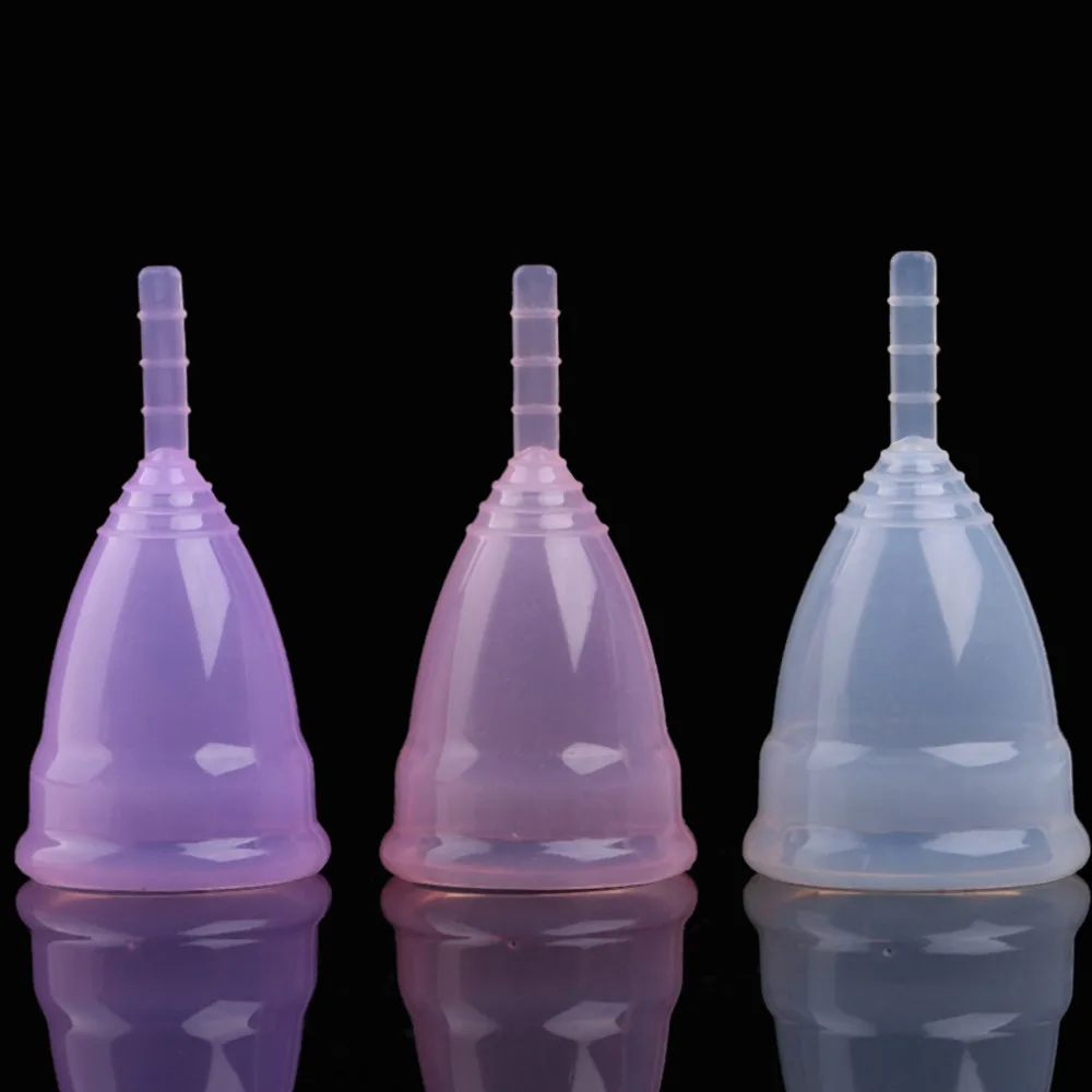 

Useful Soft Cup Silicone Menstrual Cup Big And Small Sizes Three Colors Drop Shipping Wholesale