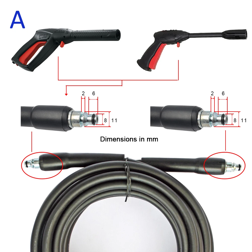 6m 10m 15m High Pressure Washer Hose Water Cleaning Hose Pipe Car