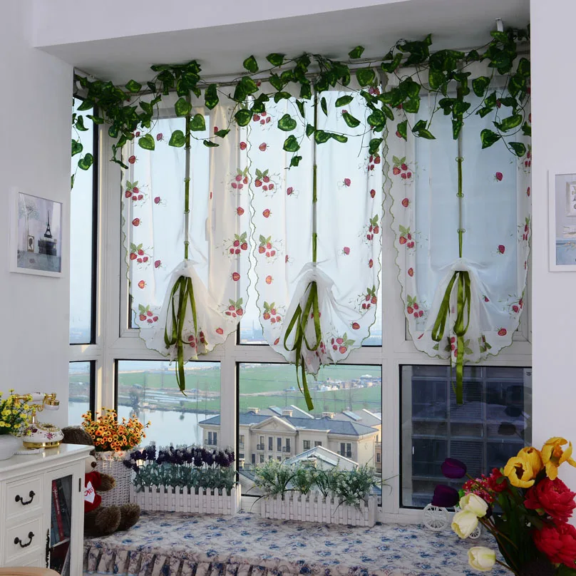Us 9 79 30 Off Strawberry Gauze Curtain Roman Shade Mediterranean Screens Cortinas Window Sheer Curtains Kitchen Tulle 1pcs In Us 9 79 30 Off Strawberry Gauze Curtain Roman Shade Mediterranean Screens Cortinas Window Sheer Curtains Kitchen Tulle 1pcs In