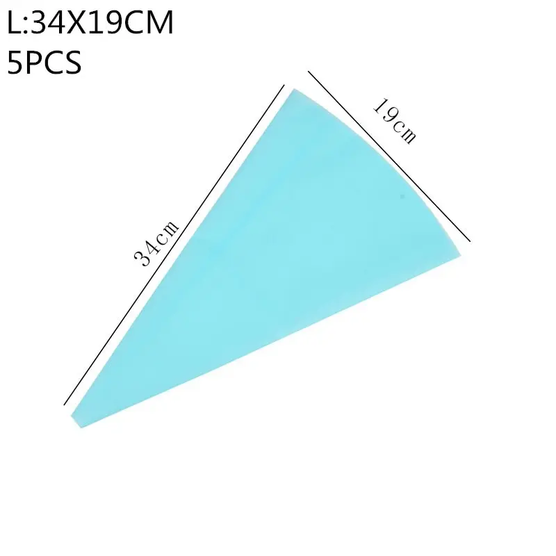 1/5/100 шт Фондант Торт Крем Кондитерская насадка одноразовый мешок для теста Обледенение конвейерное покрытие кондитерские изделия кекс Отделка сумки инструмент выпечки торта - Цвет: 5pcs blue L