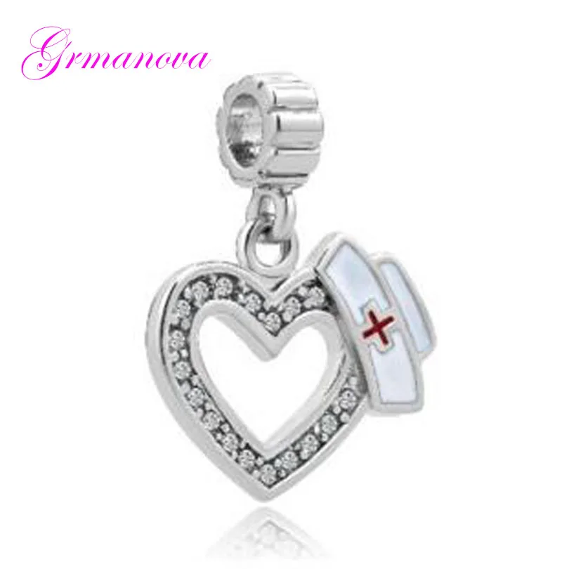 

Europe and America zinc alloy love nurse pendant gasket charm beads handmade DIY jewelry amulet Fit Pandora Bracelet Necklace