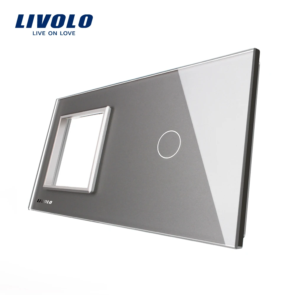 Livolo роскошное жемчужное Хрустальное стекло, 151 мм* 80 мм, стандарт ЕС, 1 рамка и 1 стеклянная панель, VL-C7-SR/C1-11(4 цвета