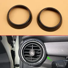 Anel de Fibra De carbono Traço Side Air Vent Para Mini Cooper F55 F56 F57 Cabrio Hatchback Interior Painel Side Air Vent Barril Guarnições