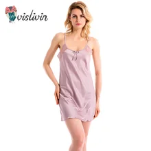 Vislivin 2017 Women’s Summer Sexy Sleeveless Sleeve Belt Sleeve Skirt bathrobes Womens nightdress silk lingerie