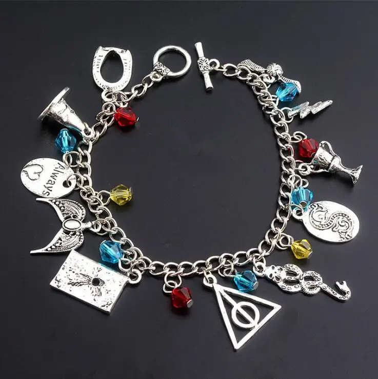Подвеска браслет из бусин с серебряным золотым покрытием Potter Time Turner Quidditches Дары