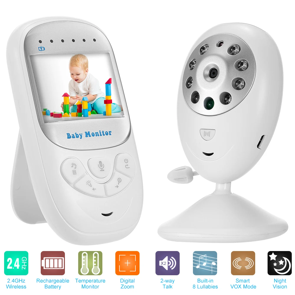 

Audio video baby monitor baby safe monitors Wireless LCD Radio Nanny Music Intercom IR 24h Portabl