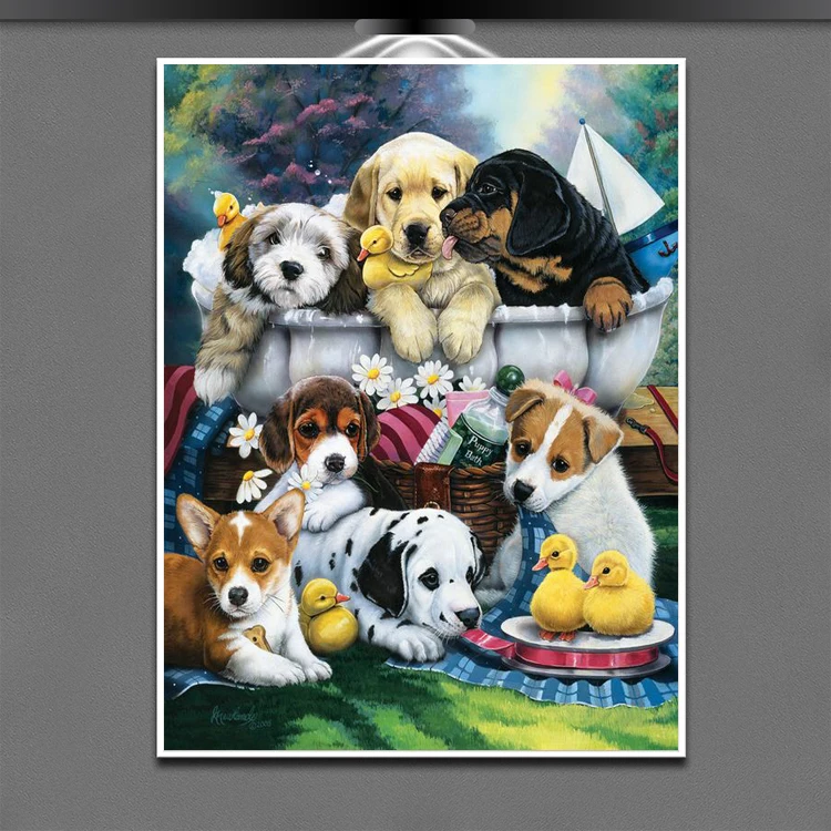 5d Diy Full Square Diamond Painting Dog Picture Of Rhinestones
