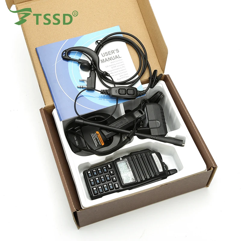 Горячая рация UV 82 Baofeng 1 пара портативное радио с двойным PTT наушником VHF UHF
