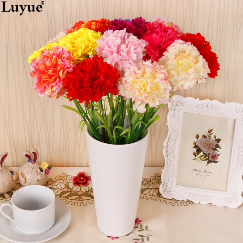 

Luyue Official Store Artificial Carnation Flower Home Decoration Simulation Fake Silk Artificial Flowers Mother Festival Day