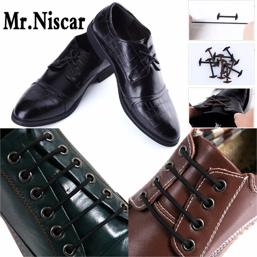 Mr. Niscar 1 комплект/12 шт. шнурки без завязок Новинка эластичные силиконовые кожаные шнурки для обуви для мужчин и женщин все подходят ремень обувь в деловом стиле