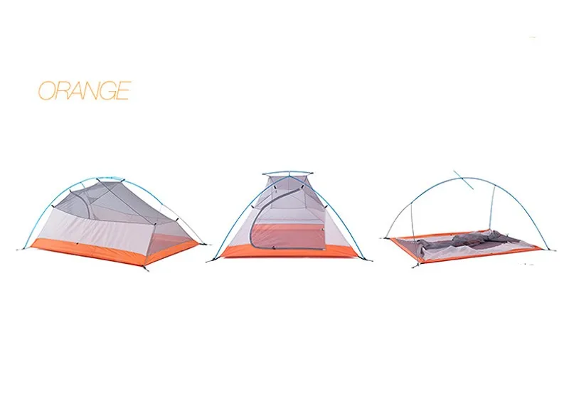 2015New 1.8kg 3 Person 20D Silicone Fabric Tent Double-layer Camping Tent Outdoor Tent NH15T003-T20D80