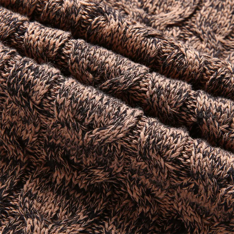 Colored Wool Thick Twist Sweater Pullovers Men 2018 Autumn Winter Mens Sweaters Shirt Vintage Warm Pullover Male Brown Red Black-08