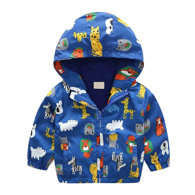Cute Printing Animal Spring Kids Jacket Baby Boys Outerwear Coats Long Sleeve Toddler Boys