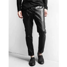 27-44 Новинка мужская одежда мода певица волос стилист нить сплайсинга pu кожаные брюки плюс размер певица костюмы