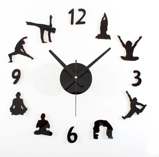 Sports Gymnastics Mute Home Living Room Wall Clocks Yoga Type Clocks