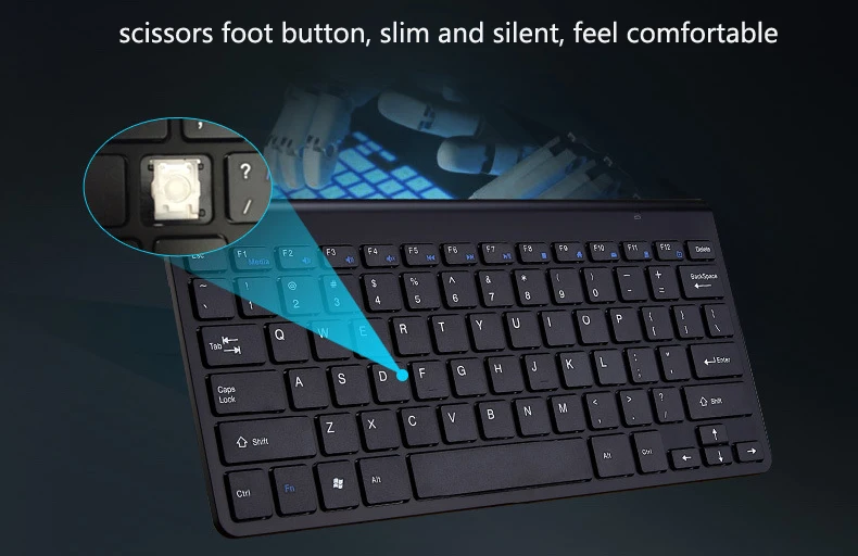 2,4G Беспроводная клавиатура с мышкой, мини мультимедийный Набор для ноутбука, ноутбука Mac, настольного ПК, телевизора, офисные портативные принадлежности