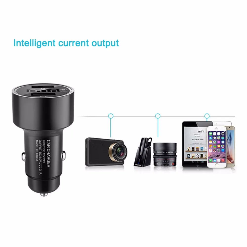 OLLIVAN سيارة شاحن يو اس بي سريعة تهمة الهاتف المحمول شاحن LED GPS المزدوج USB سريع سيارة شاحن سامسونج Xiaomi شاحن الجهاز اللوحي
