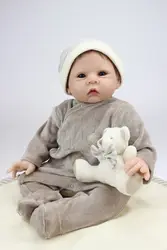 55 см/22 дюймов Reborn для маленьких мальчиков реальной жизни глядя возрождается куклы Мягкие силиконовые новорожденных куклы для детей на день