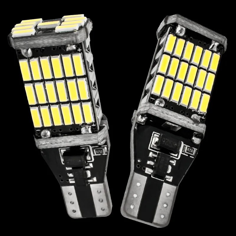 2 шт. T15 921 W16W 45 SMD 4014 светодиодный автомобильный дополнительный светильник CANBUS без