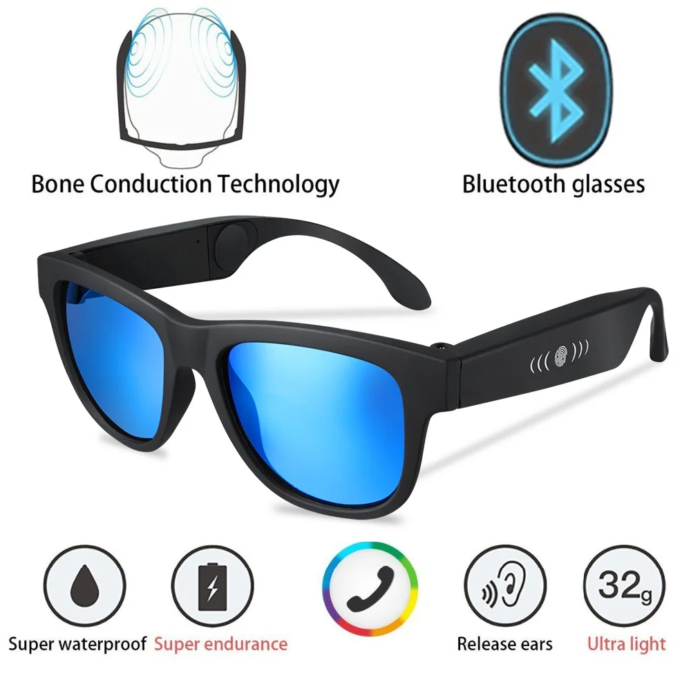 

G1 Fashion Sunglasses With Bluetooth Bone Conduction Headphone Support Touch control For Safe Running Hiking Jogging