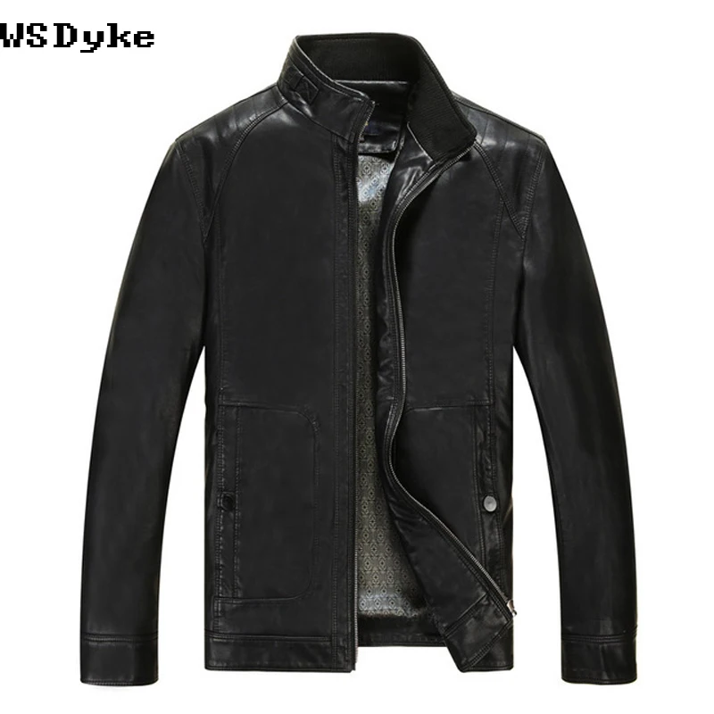 

2017 Spring New Arrival Stand Collar Leather Man Jackets Fine Quality Imitation Sheepskin Men Leahter Coat
