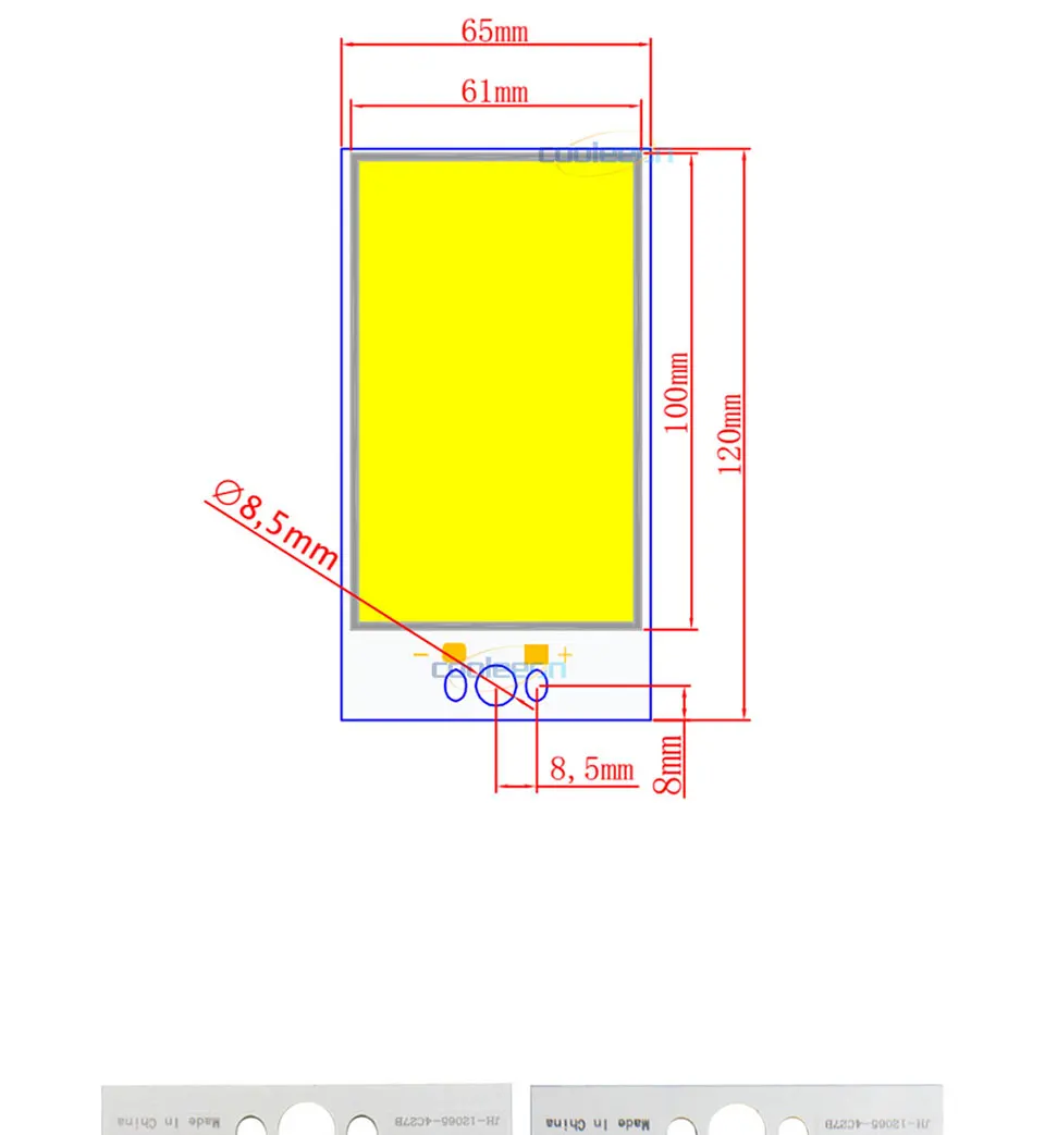 COOLEEON 12065mm 30W 12V COB LED Light Panel for Indoor Outdoor Work Lamp House Car Lighting DIY Dimmable LED Bulbs DC12V Chip (1)