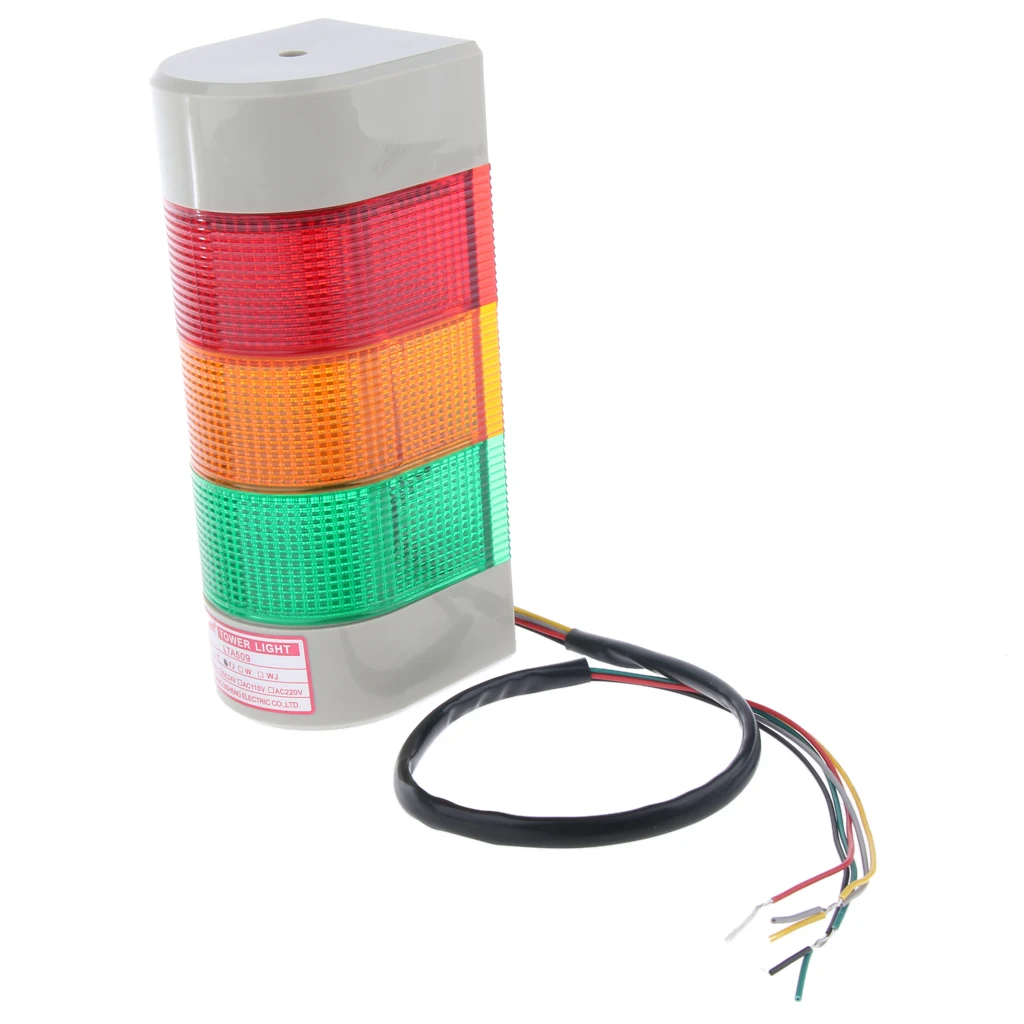 12V 3 Color Wall Mounted Emergency Warning Light Signal Beacon Lamp with Audible Alarm Sound on