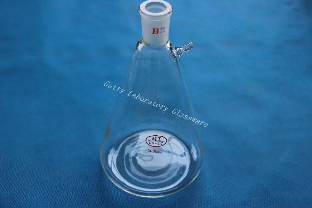 2000ml Vacuum Filter Flask, Filting Flask, 24/40joint, 10mm side hose connection