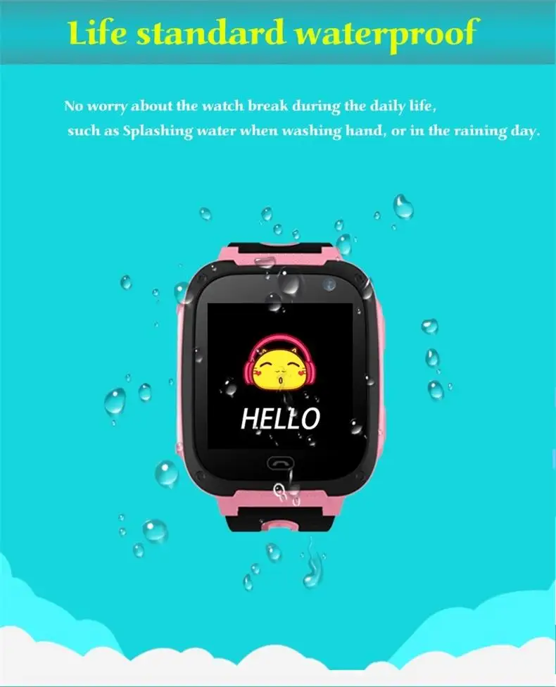 Children's Smart Watch W08 Anti Lost Child Tracker SOS Smart Monitoring Positioning Phone Kids Baby Watch Compatible IOS Android (7)