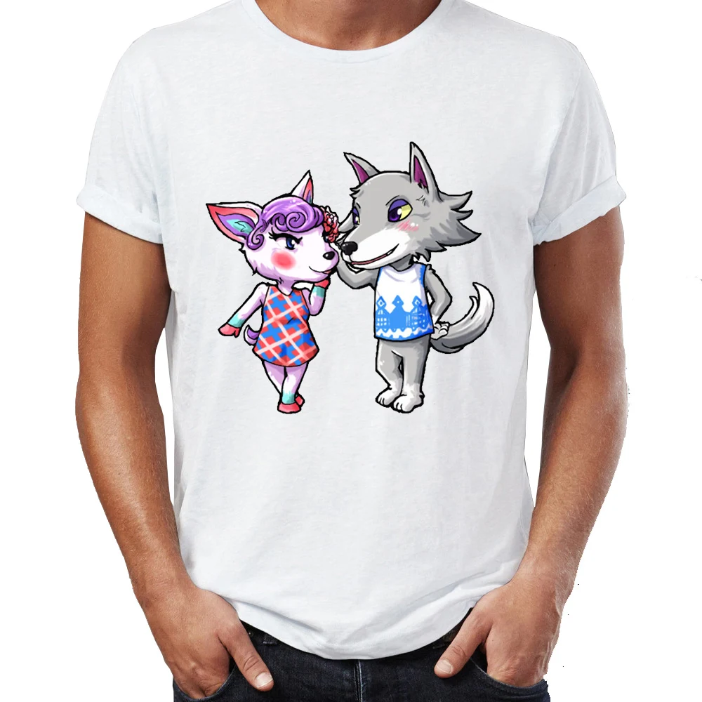 Для мужчин Футболка Animal Crossing житель клык и Диана игровая футболка
