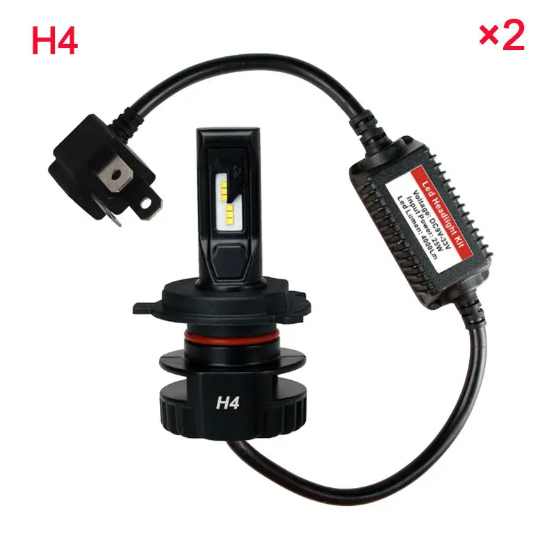 H4 Super Bright DSS V7 H1 H4 9003 H7 H8 H9 H11 H16 9005 9003 HB3 HB2 Led Headlight Bulb Fog 6000K 12V 24v Automobile Headlamp Front Bulb Fanless upgrconversion kit upgrade kit light Source