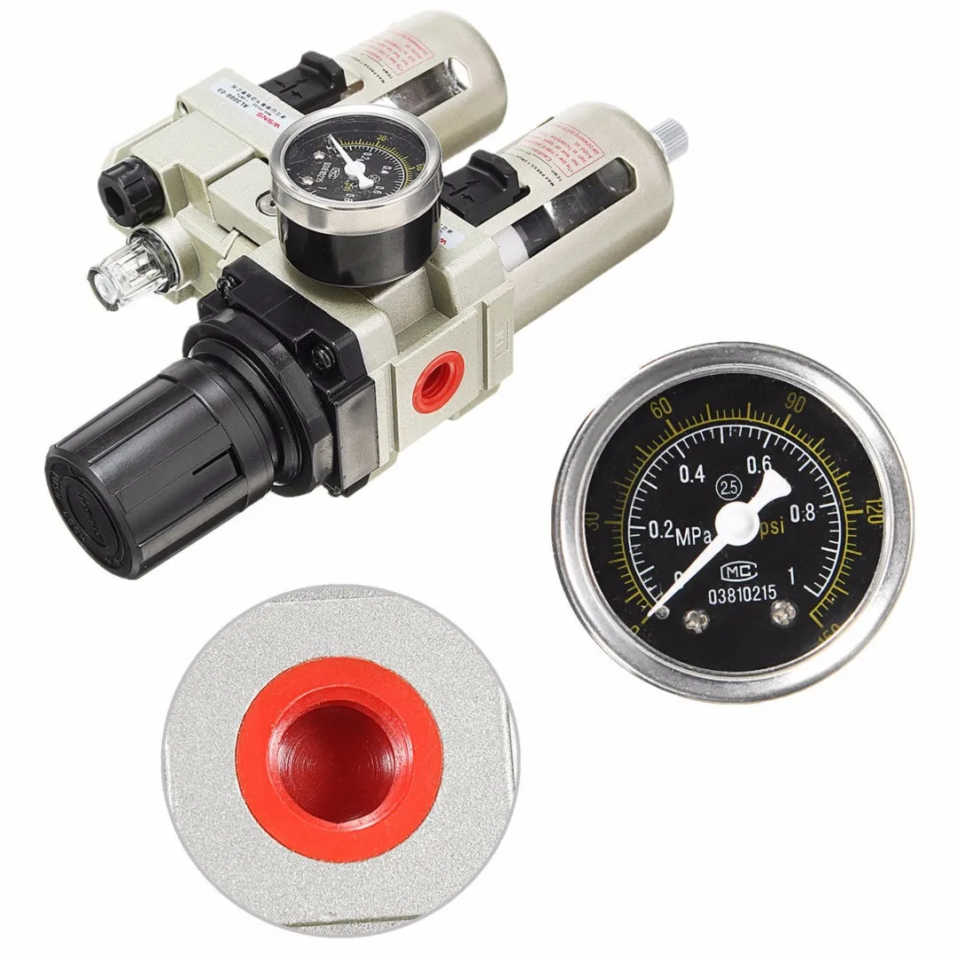 

2017 Mayitr Air Compressor Oil Lubricator Water Separator Trap Filter Regulator Gauge