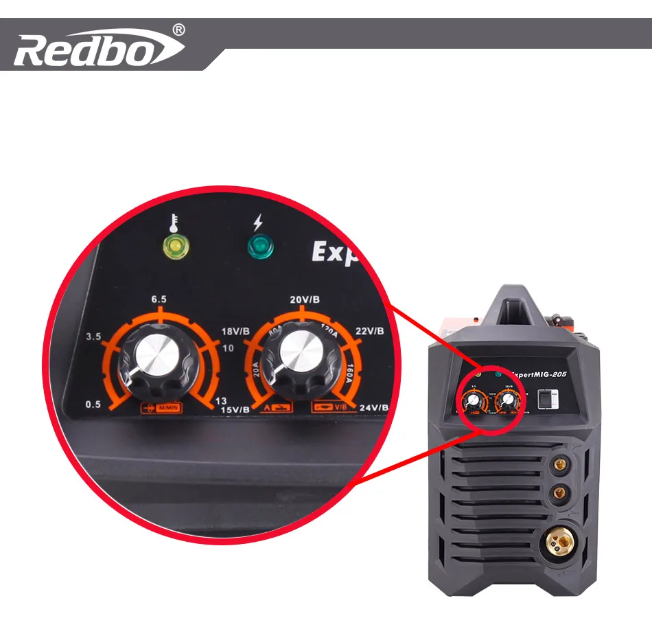 Новинка 2017 года срок годности redbo миг Mag-205 220 В инверторов Igbt Co2 газах МиГ сварочный аппарат