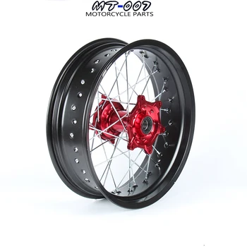 

5.0*17" SUPERMOTO Rear WHEELS RIMS SET FOR HONDA CRF250R 2004-2013 CRF450R 2002-2012 2011 2010 2009 2008 2007 2006 2005 RED HUB