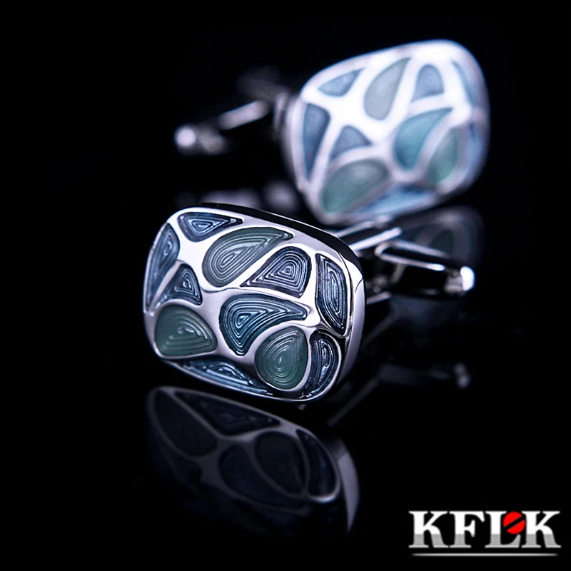 

KFLK Jewelry shirt wholesale cufflink for mens designer Brand Cuffs link fashion Button High Quality Green Wedding Free Shipping
