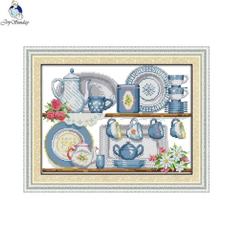 Joy Sunday фарфоровый холст DMC 11ct 14ct подсчитанный Китайский Набор для вышивки