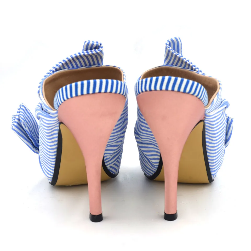 JAWAKYE большая бабочка-узел на высоком каблуке сандалии Для женщин открытый носок кроссовер Женская обувь красного цвета уютный Шелковый шлепанцы на высоком каблуке