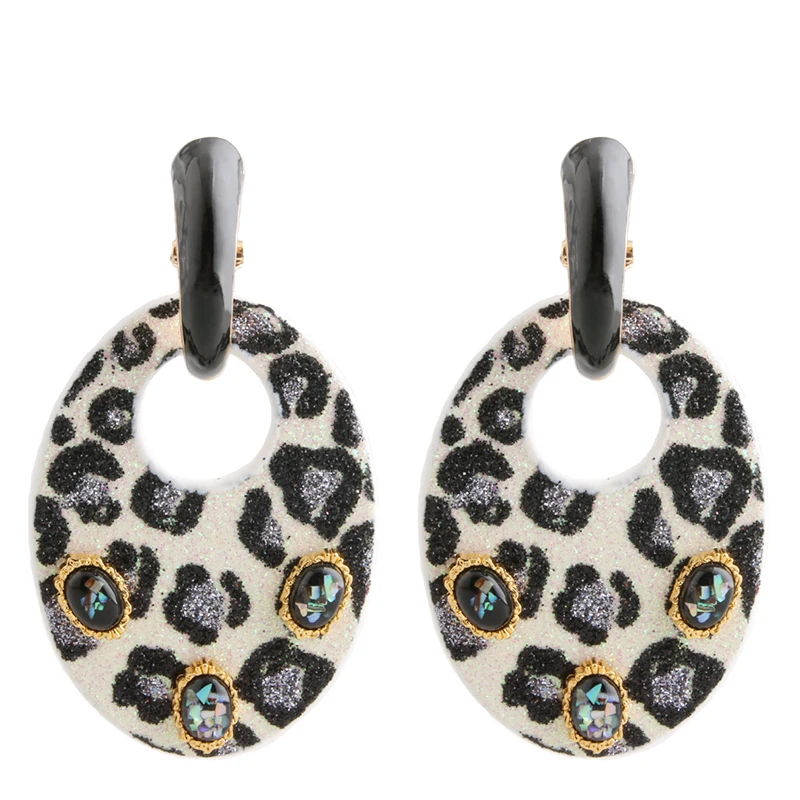 

Tiger Earrings Drop Big Earring Dangle Leather Zinc alloy Drip oil Large Long Brinco Printing Ear Oorbellen Brinco jewelry