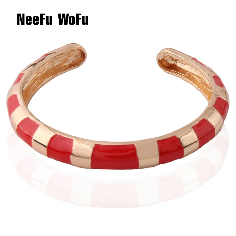 

NeeFuWoFu Bracelets for Woman snake Zinc alloy printing Bangles Open Gradient Manual for National Charm Jewelry Gift