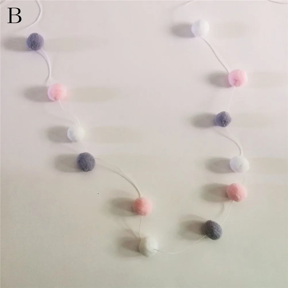 200 см в скандинавском стиле ручной работы фетровая гирлянда из шариков для детской комнаты орнамент Настенный навесной домашний Декор Детский помпон гирлянда вечерние реквизит - Цвет: B