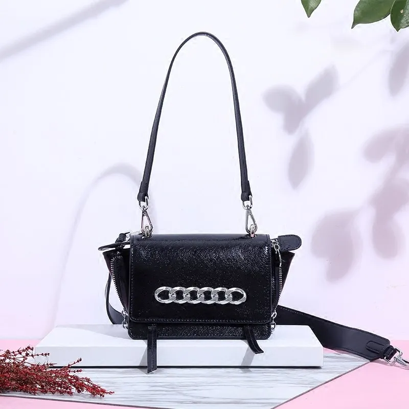 

Fashion personality bat shape design wide band shoulder strap women leather handbags new Genuine Leather casual female bag